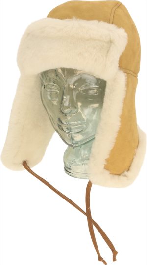 MERINO WOOL TRAPPER HAT TAN MEDIUM